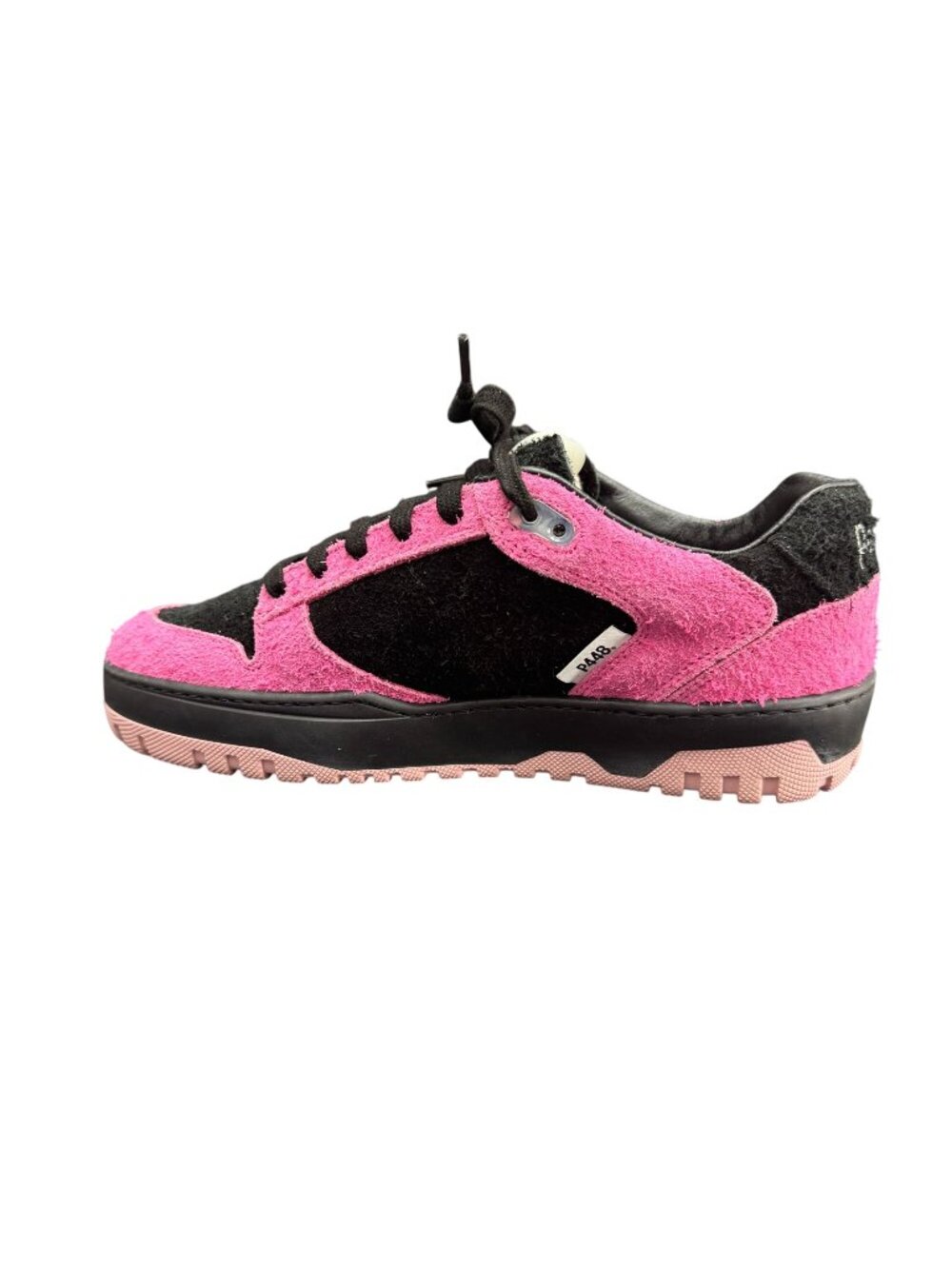 P448 Mason Women's Colorblock Suede Low Top Sneaker Pink/Black, Size 38 NWOB